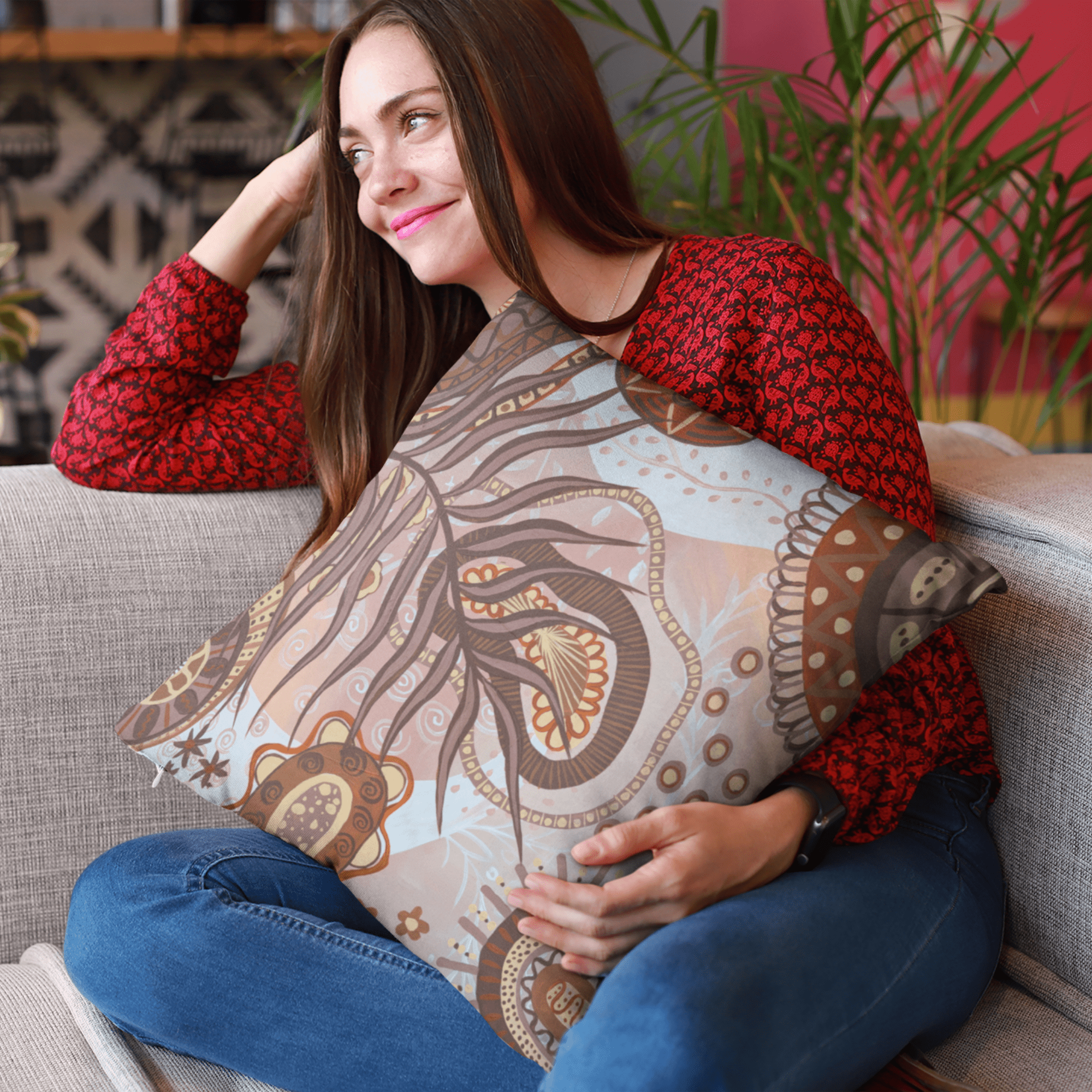 Desert Bloom Cushion Cover - Vicki Maree Creative