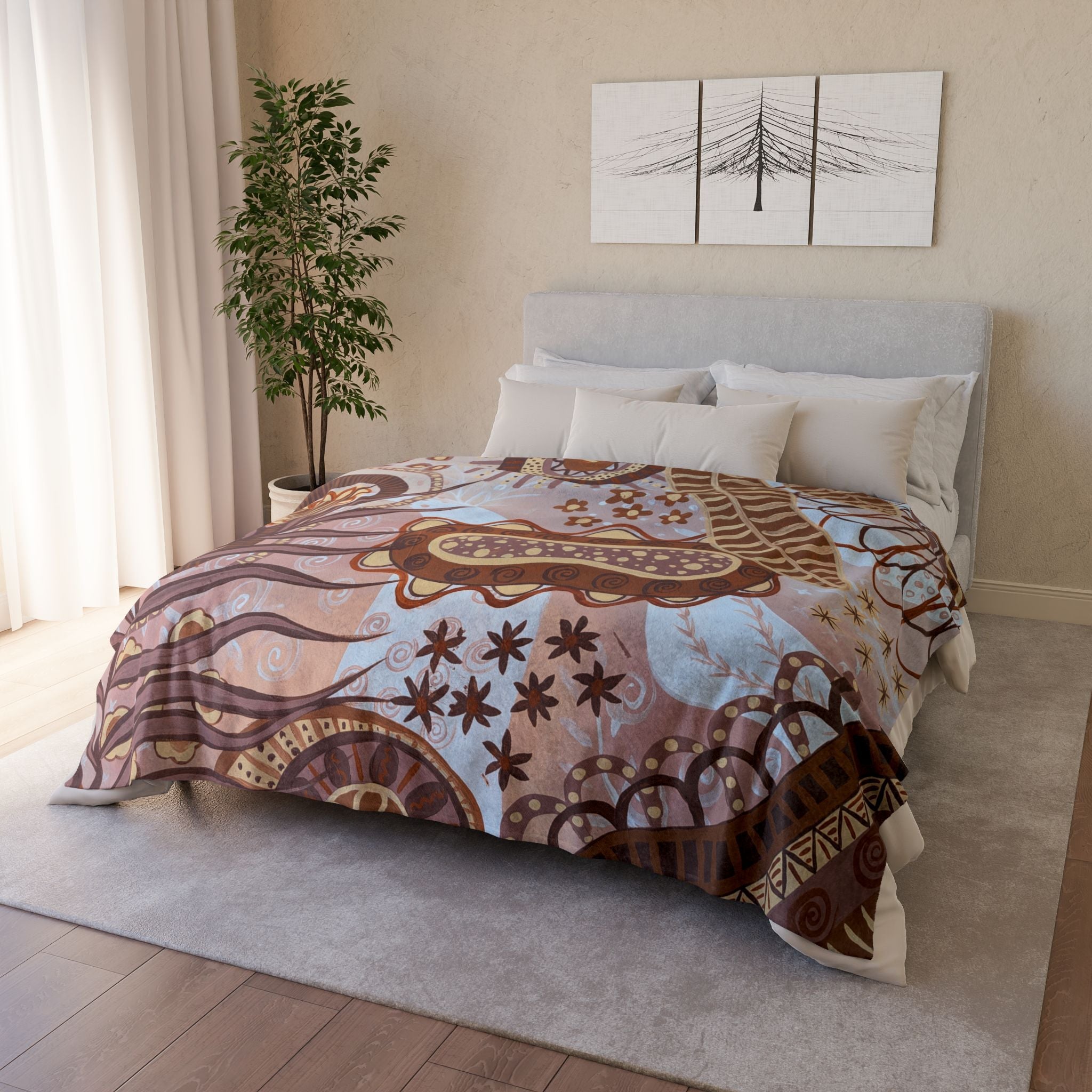 Desert Bloom Throw Blanket - Vicki Maree Creative