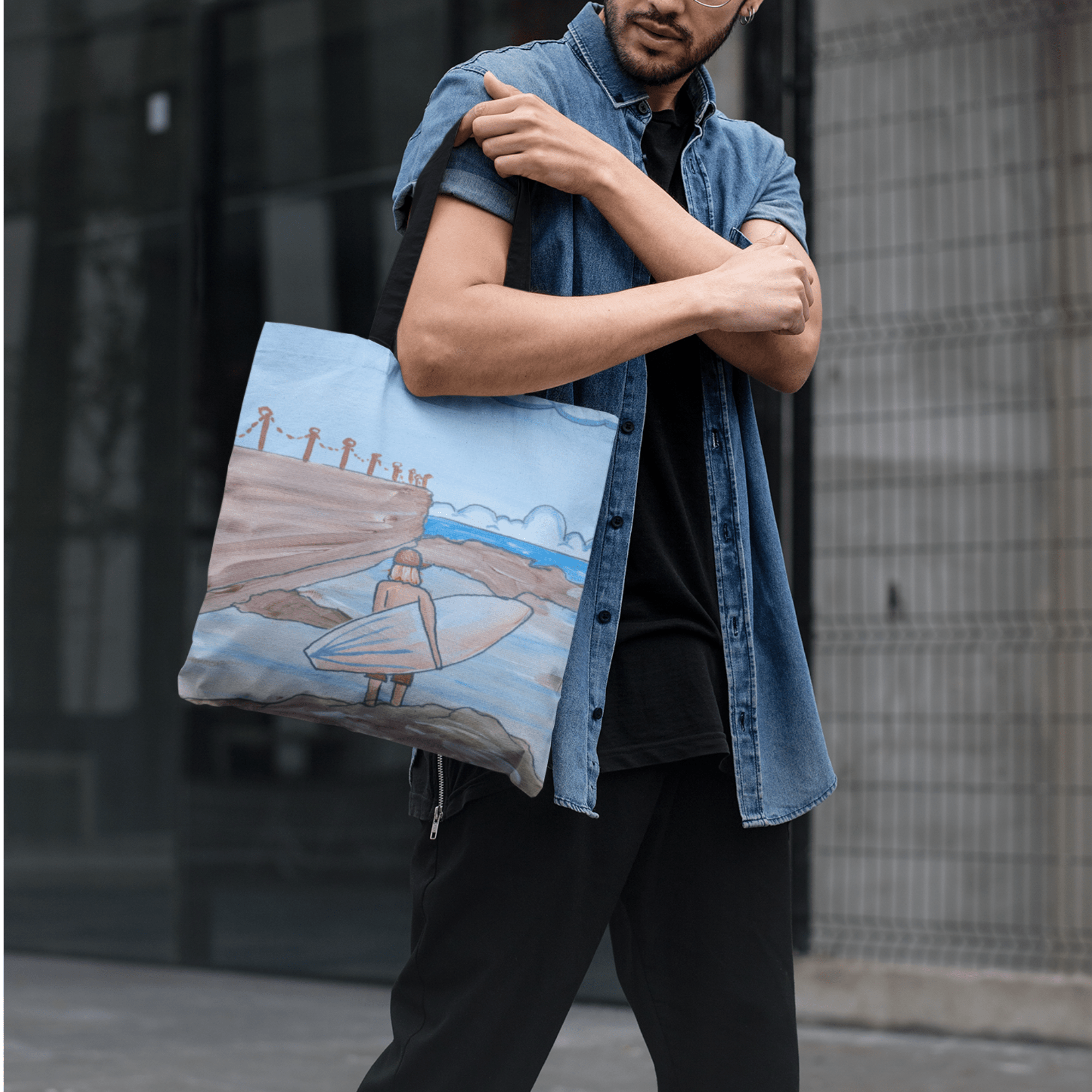 Newy Canoe Pool Canvas Tote - Vicki Maree Creative