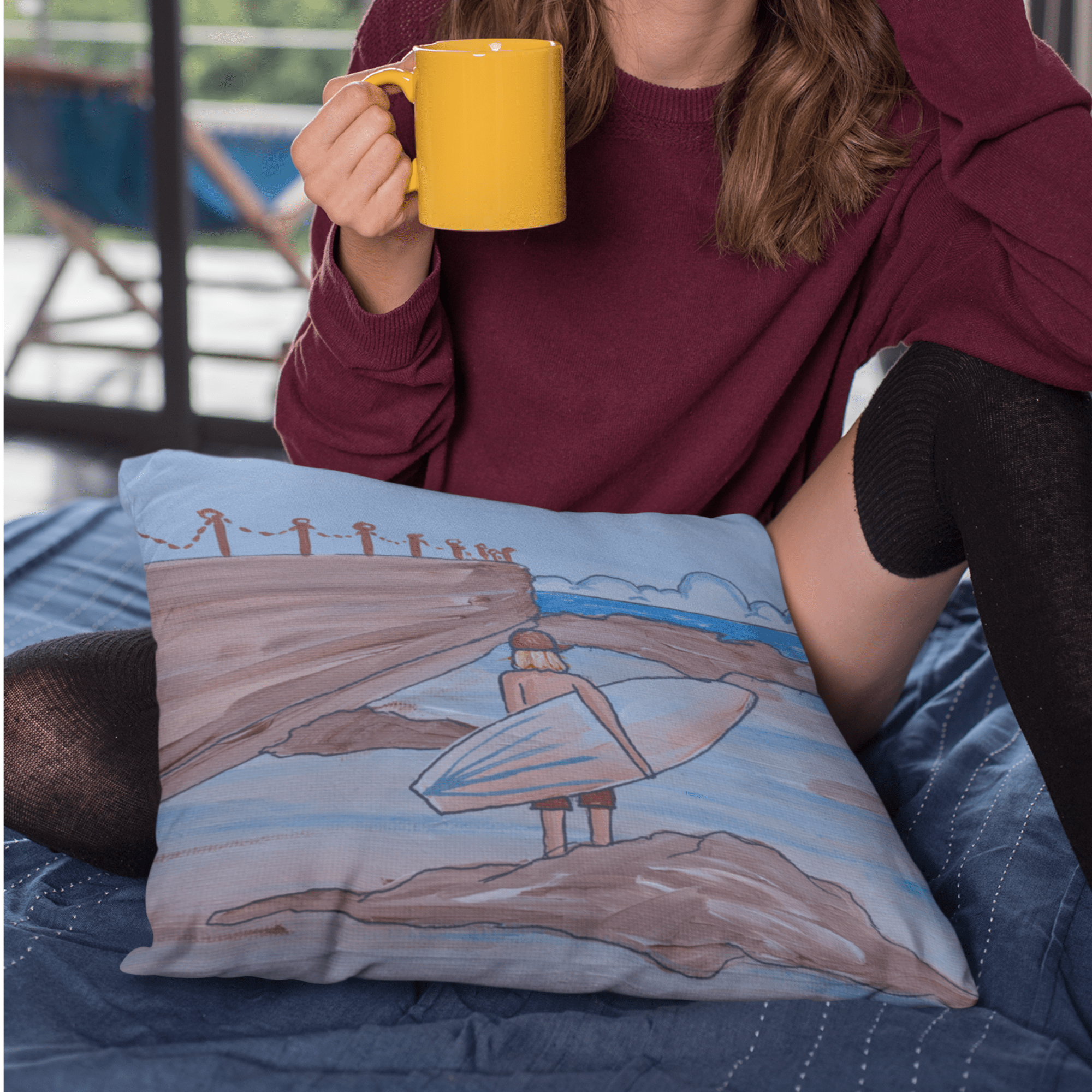 Newy Canoe Pool Cushion Cover - Vicki Maree Creative