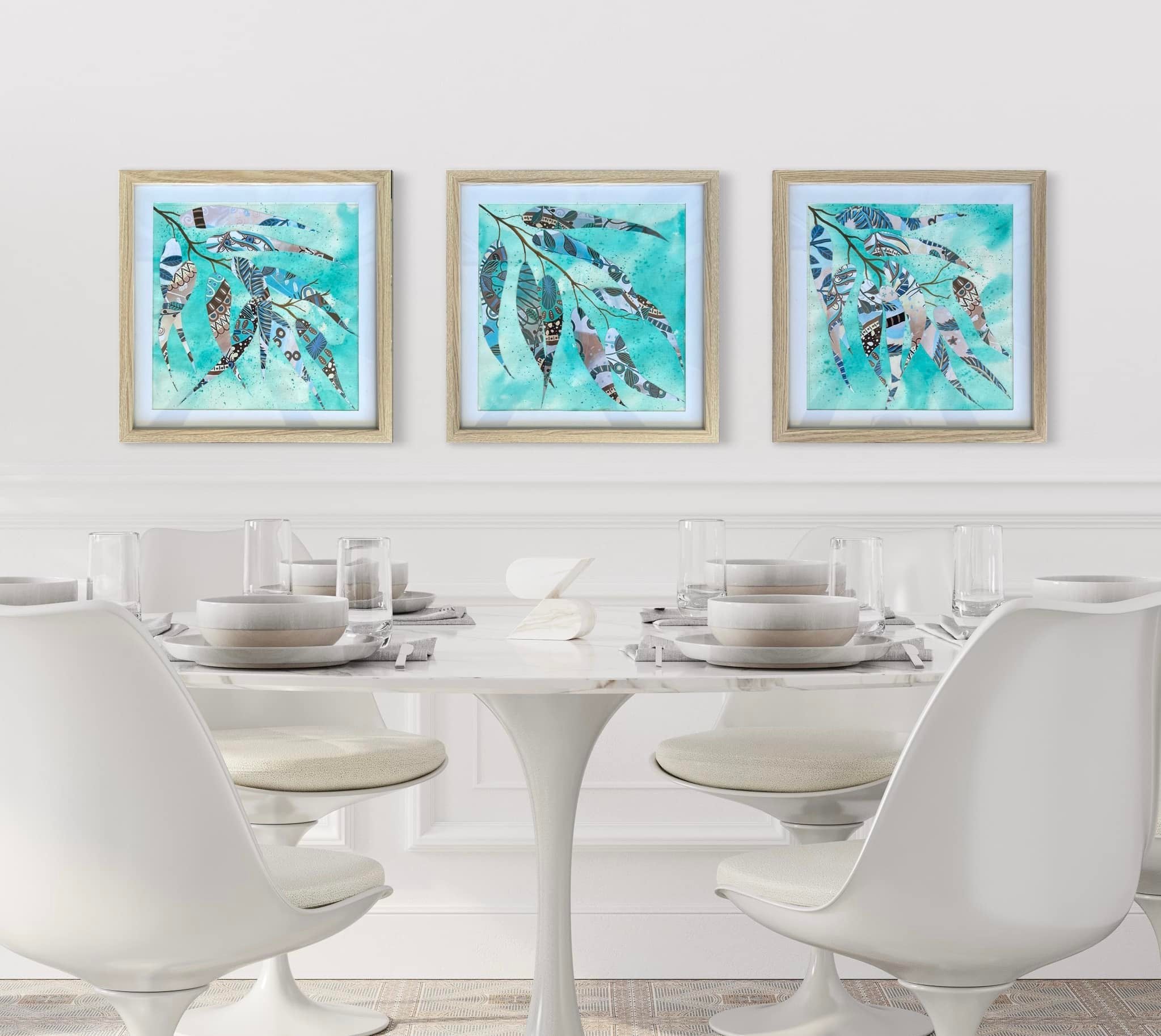 Ocean Eucalyptus Trio - Vicki Maree Creative