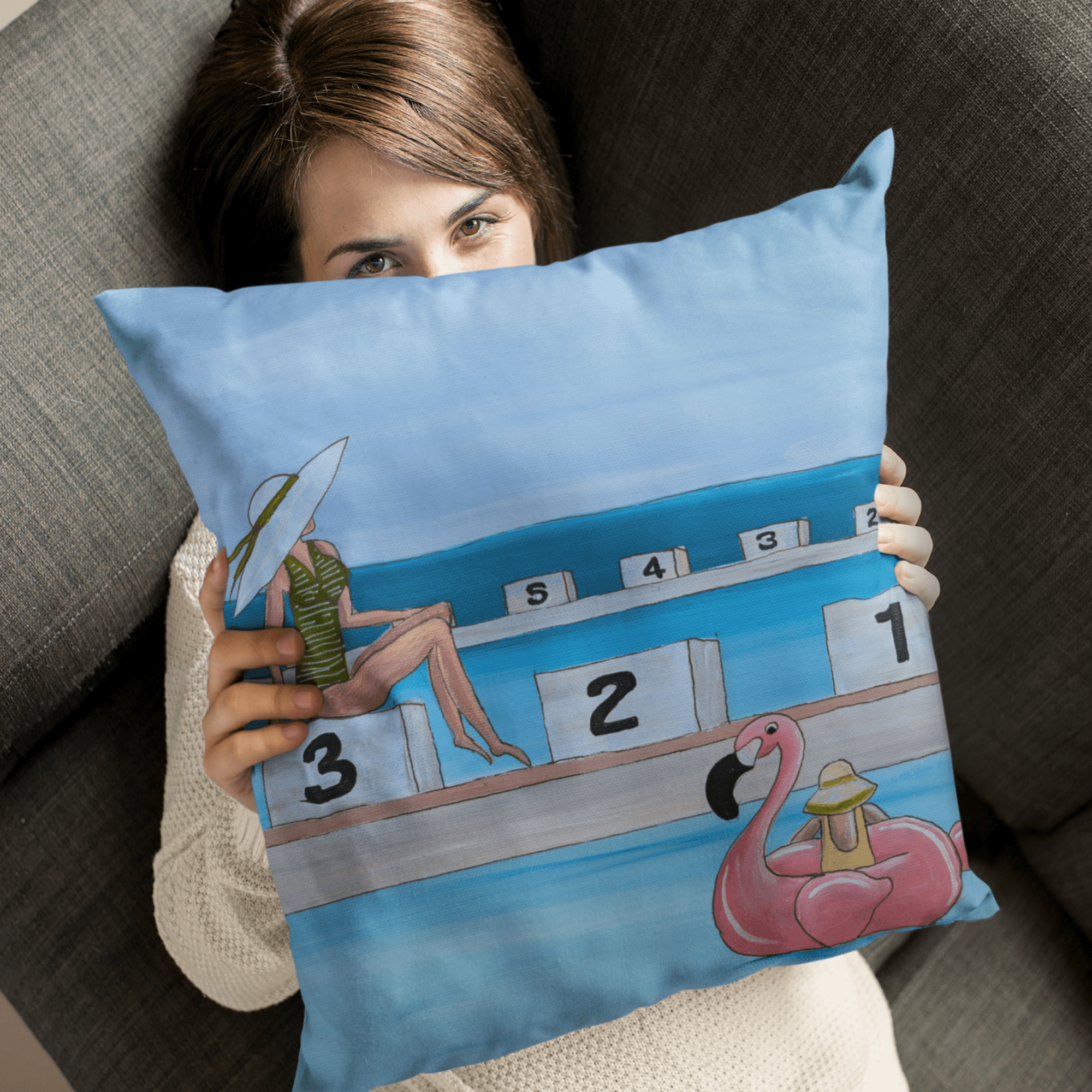 Ocean Pool Lanes Cushion Cover - Vicki Maree Creative