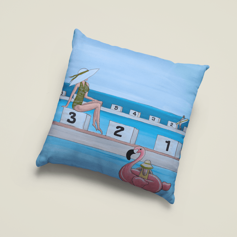 Ocean Pool Lanes Cushion Cover - Vicki Maree Creative