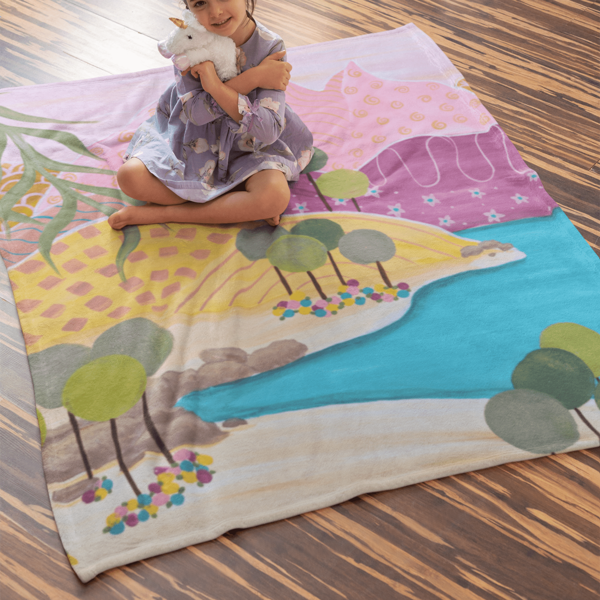 Pastel Dreamland Throw Blanket - Vicki Maree Creative