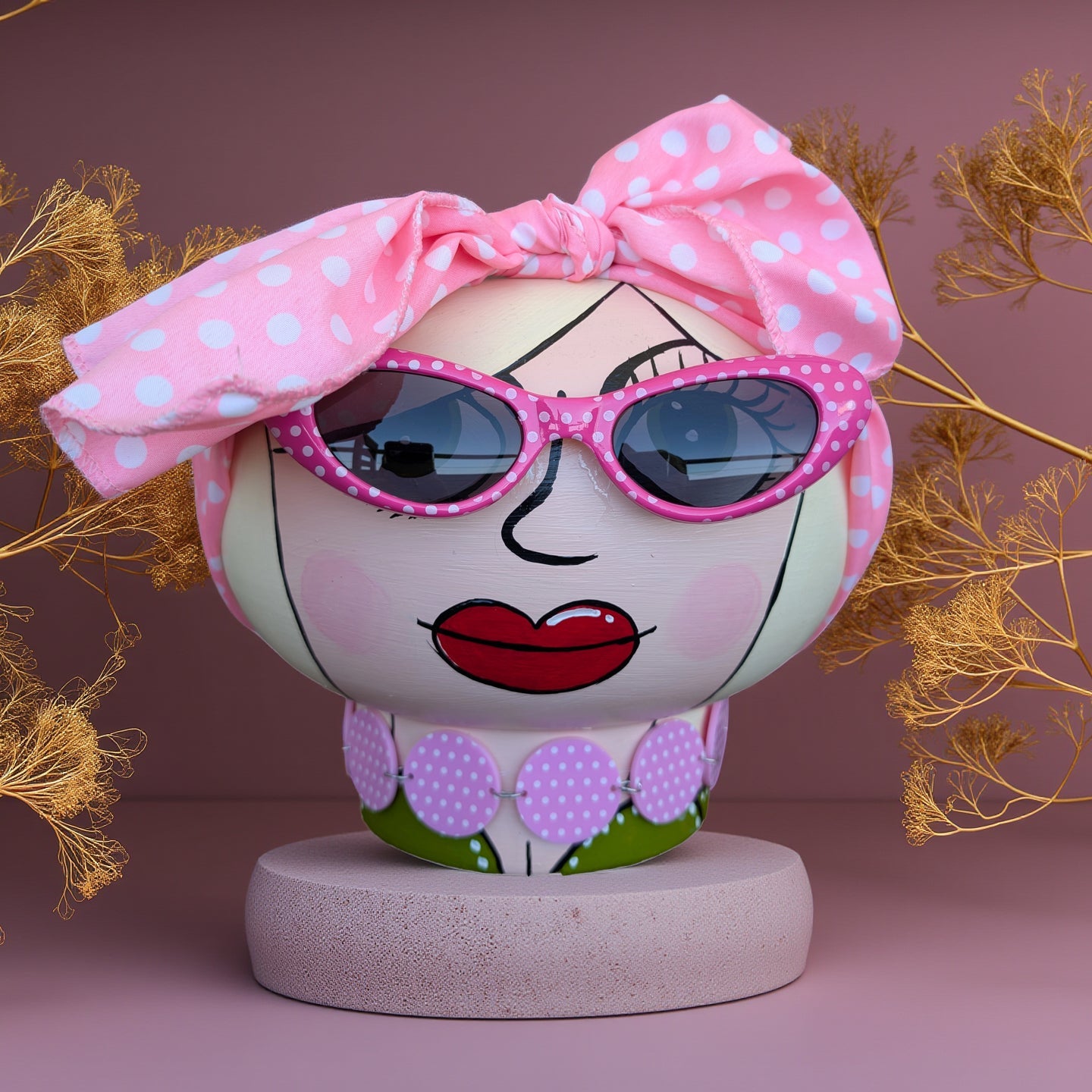 Polka Dot Penny Pothead - Vicki Maree Creative