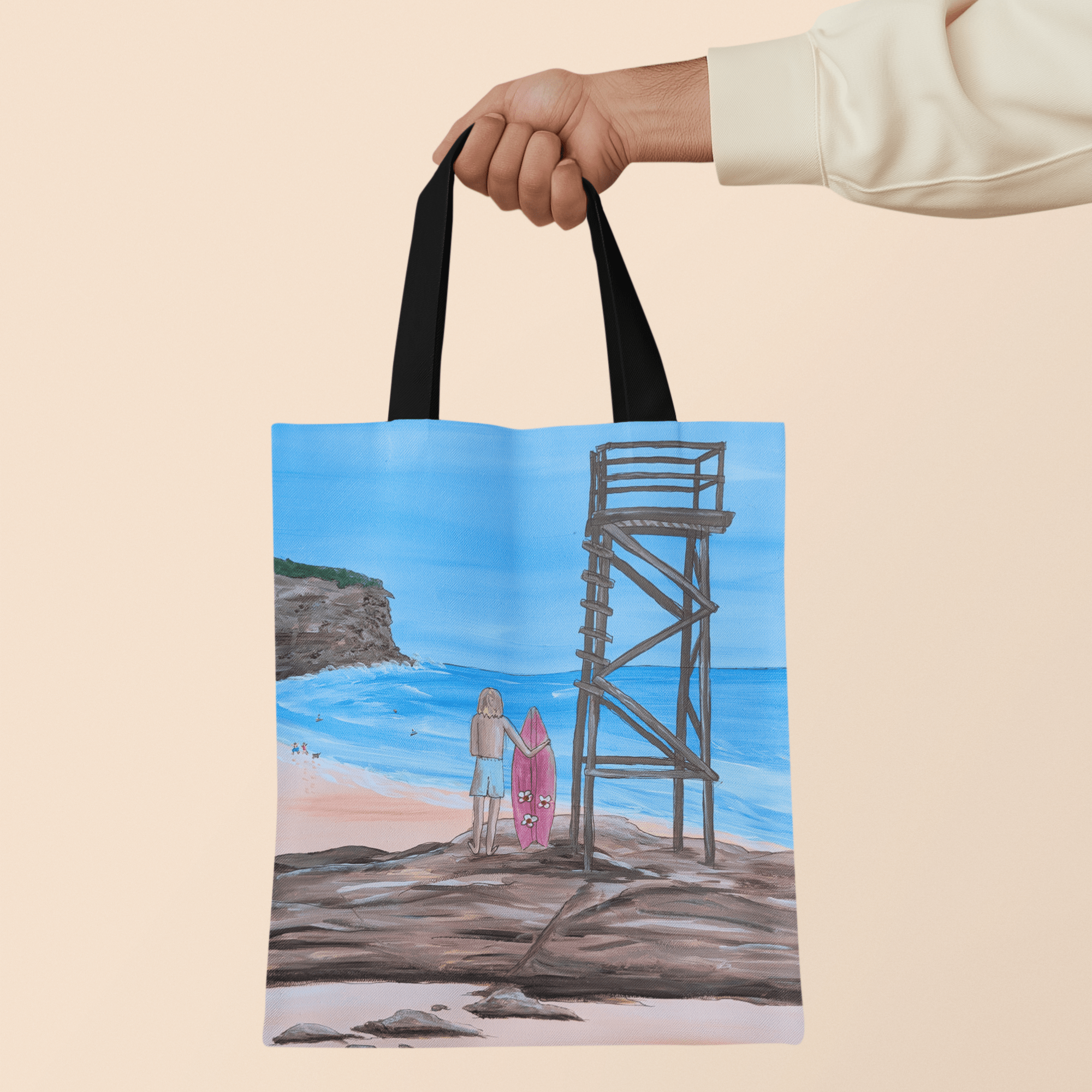 Redhead Surf Watcher Canvas Tote - Vicki Maree Creative