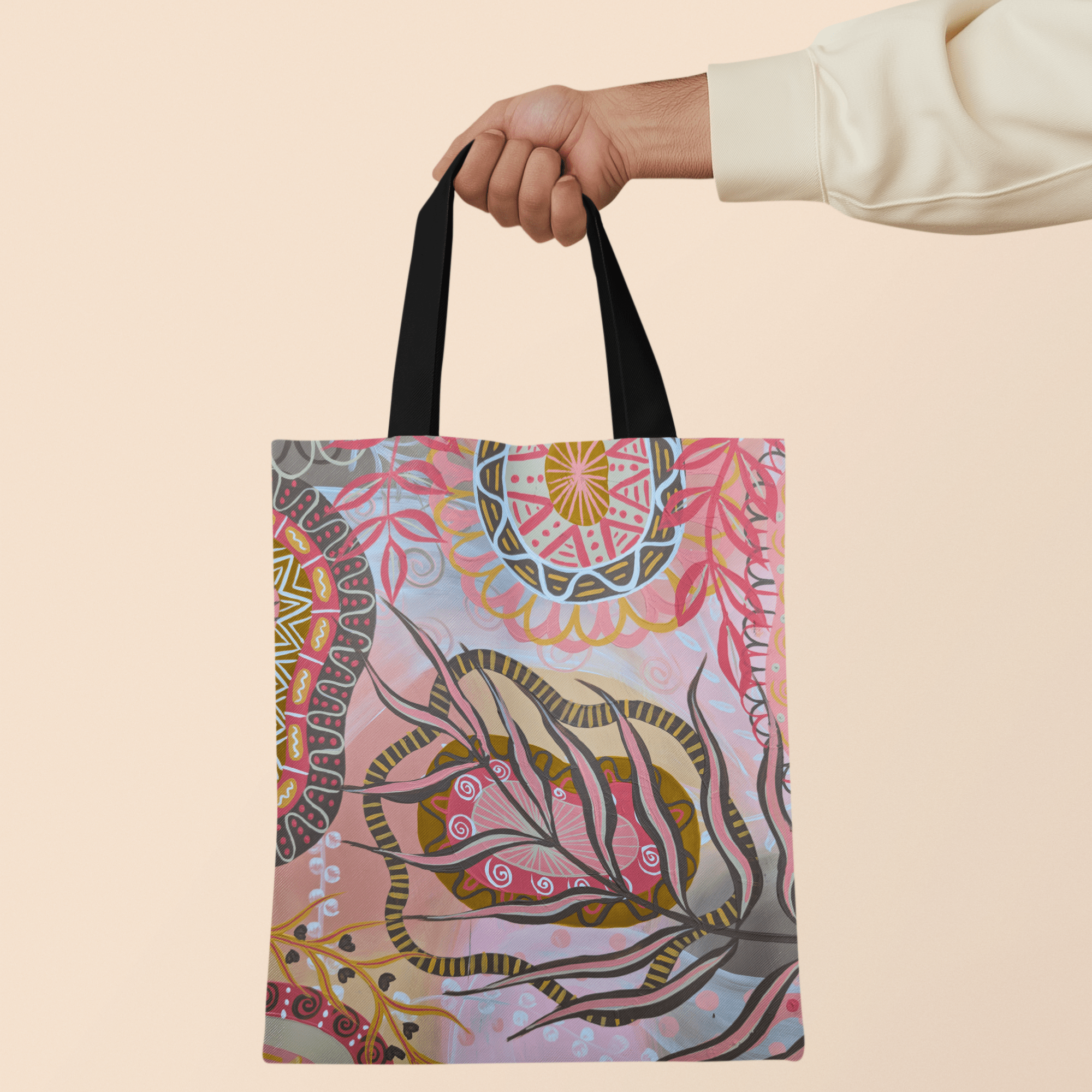 Sunset Mandala Canvas Tote - Vicki Maree Creative