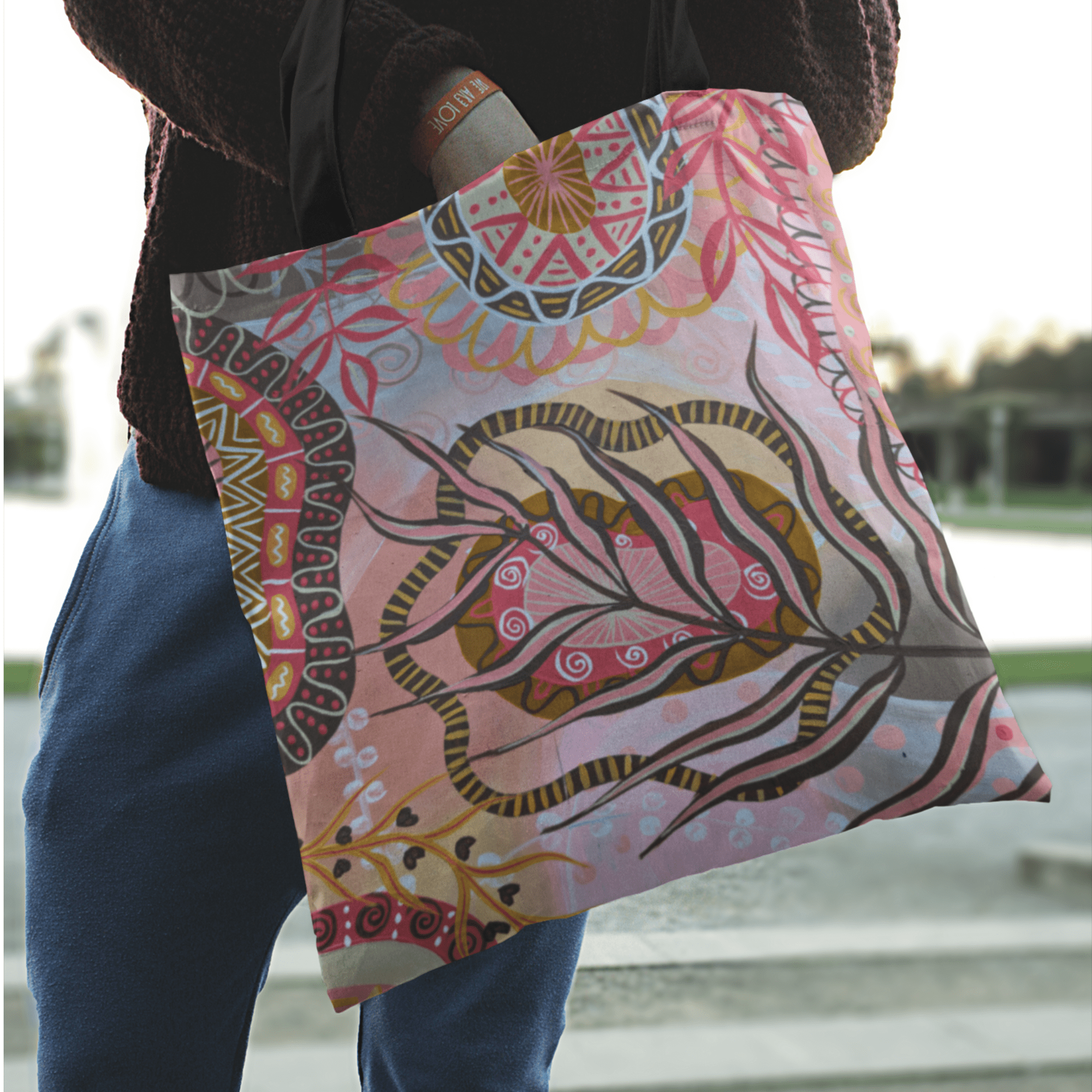 Sunset Mandala Canvas Tote - Vicki Maree Creative
