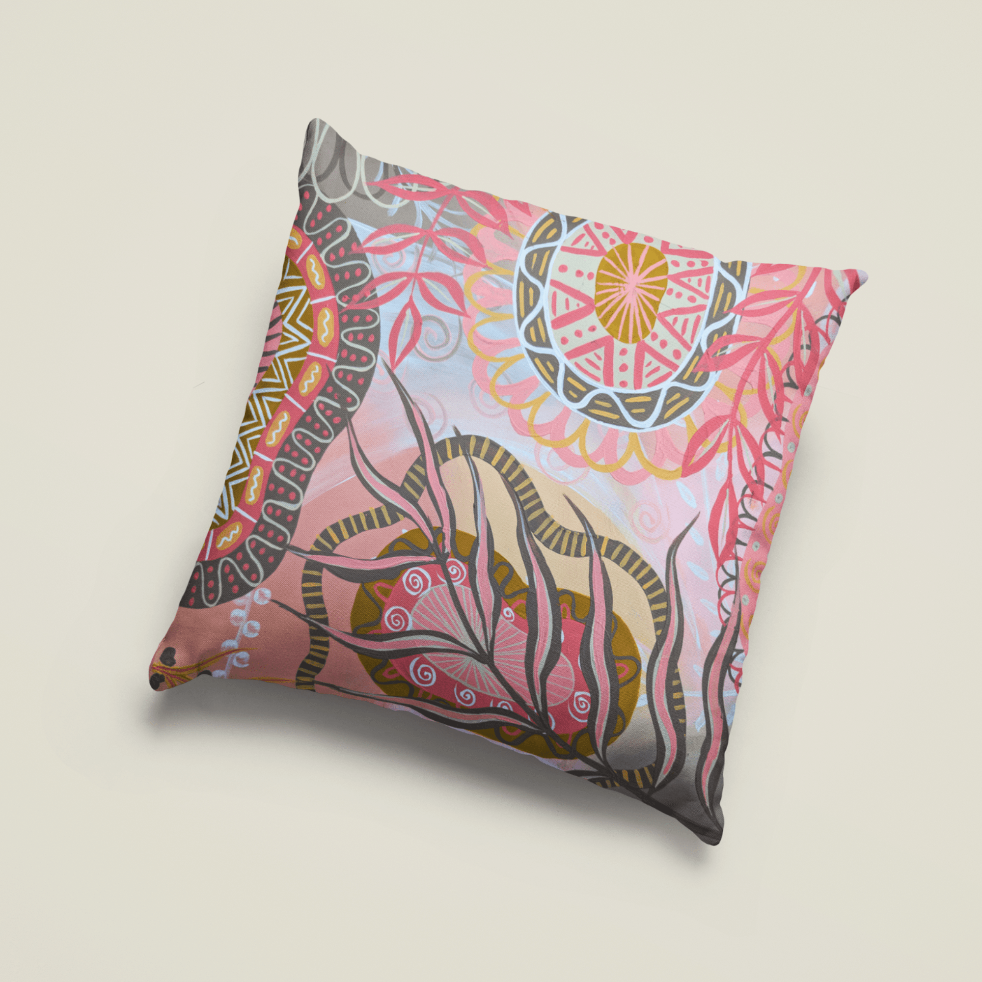 Sunset Mandala Cushion Cover - Vicki Maree Creative