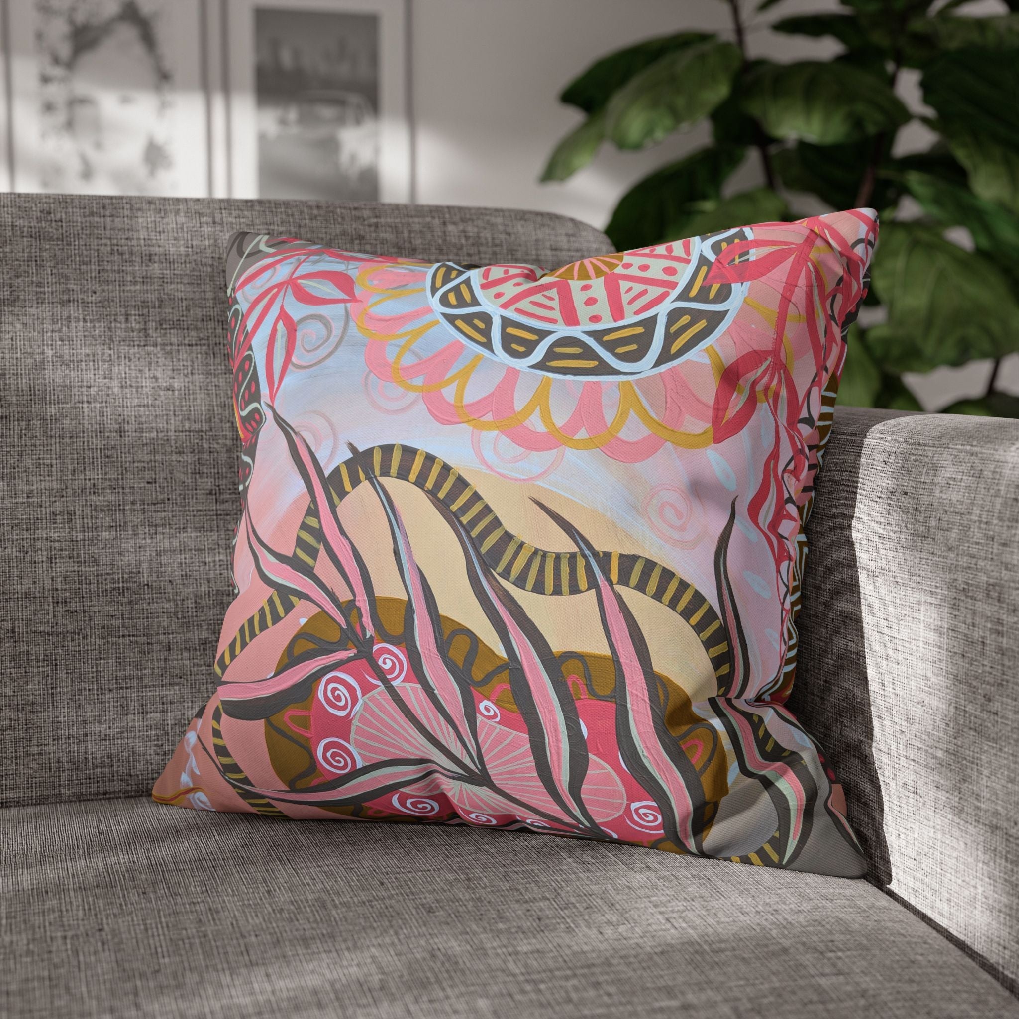 Sunset Mandala Cushion Cover - Vicki Maree Creative