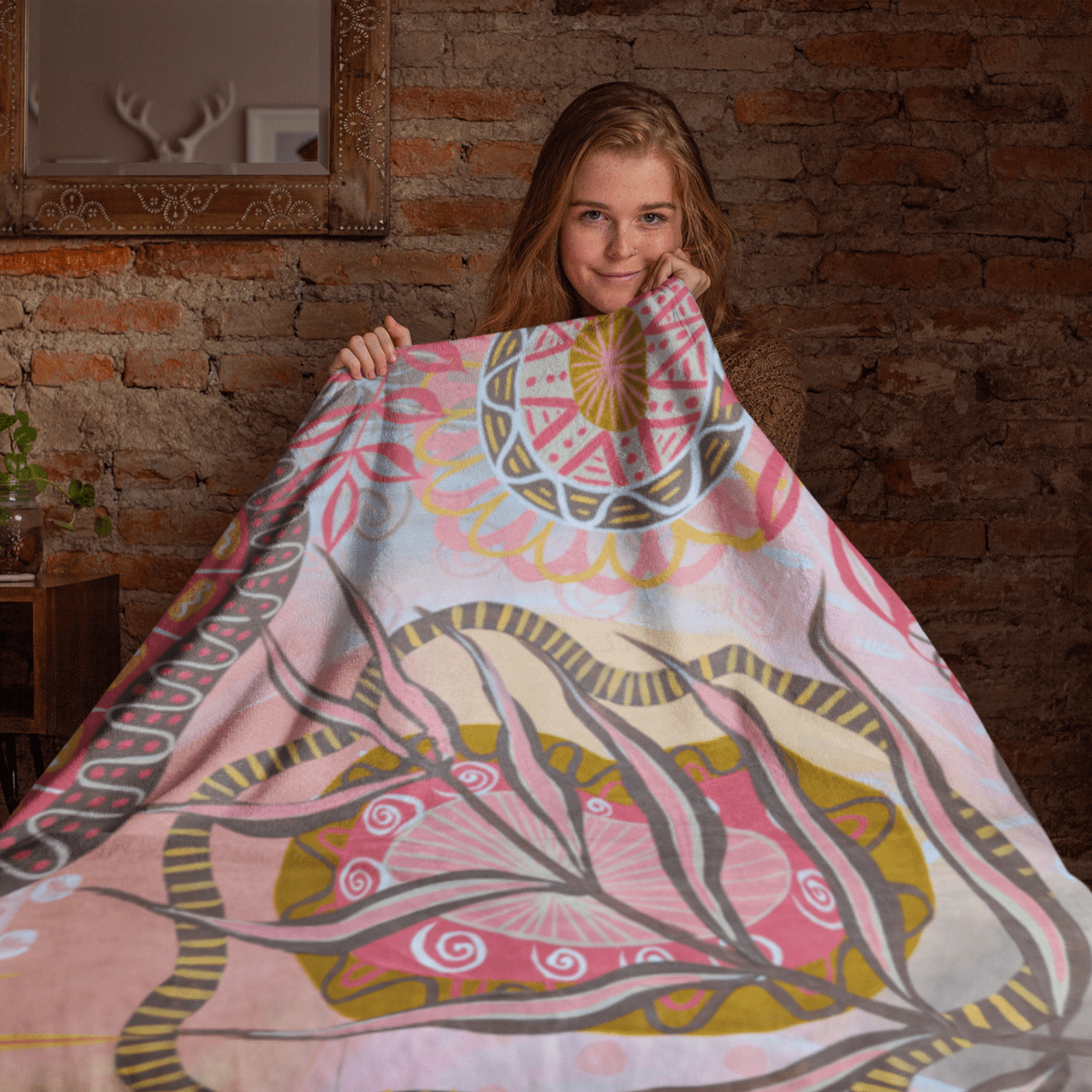 Sunset Mandala Throw Blanket - Vicki Maree Creative