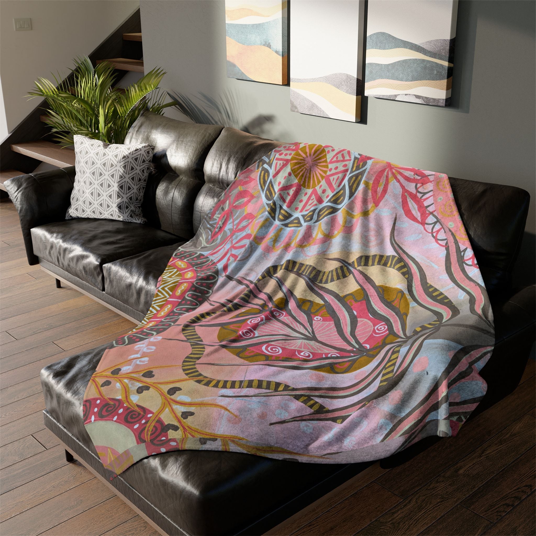 Sunset Mandala Throw Blanket - Vicki Maree Creative