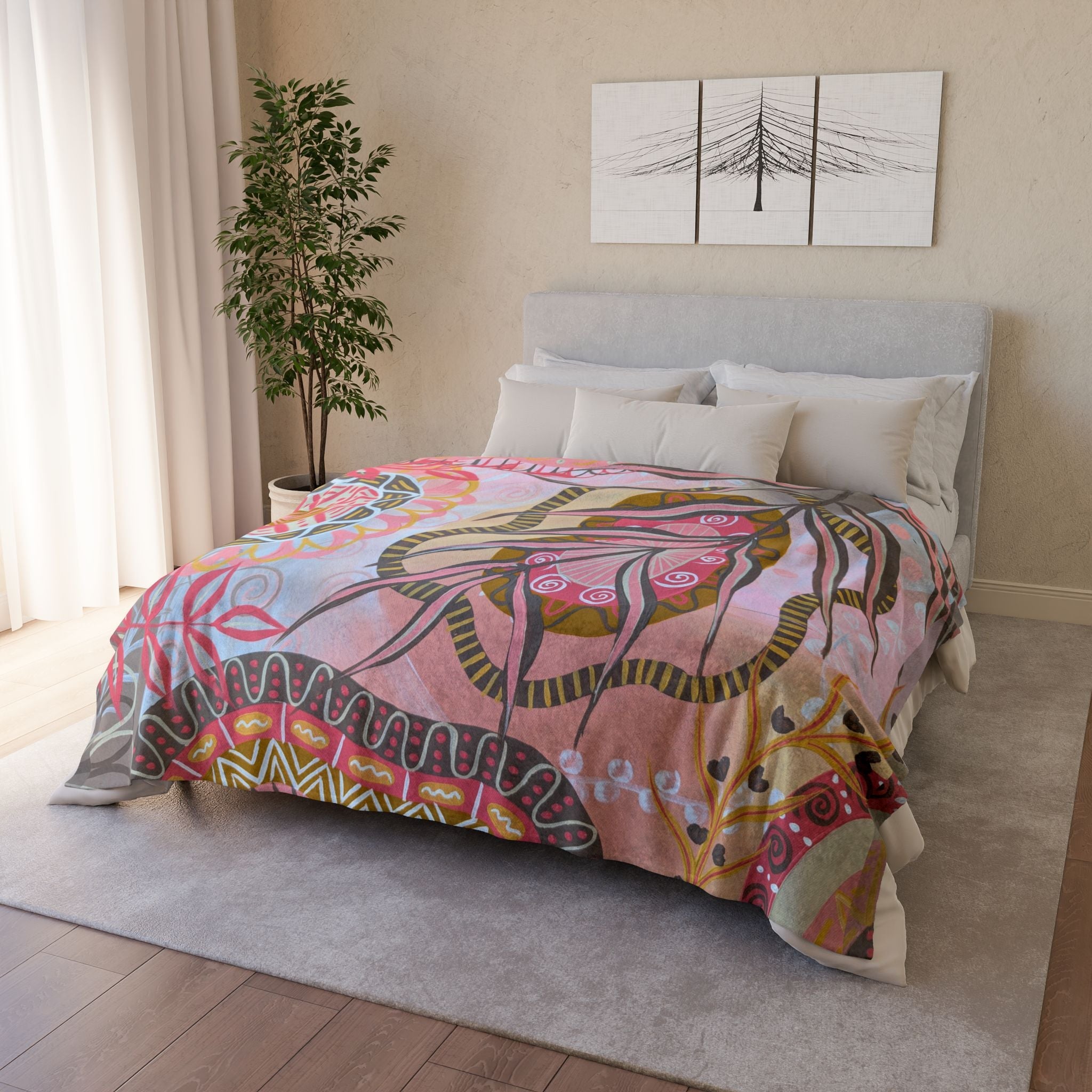 Sunset Mandala Throw Blanket - Vicki Maree Creative