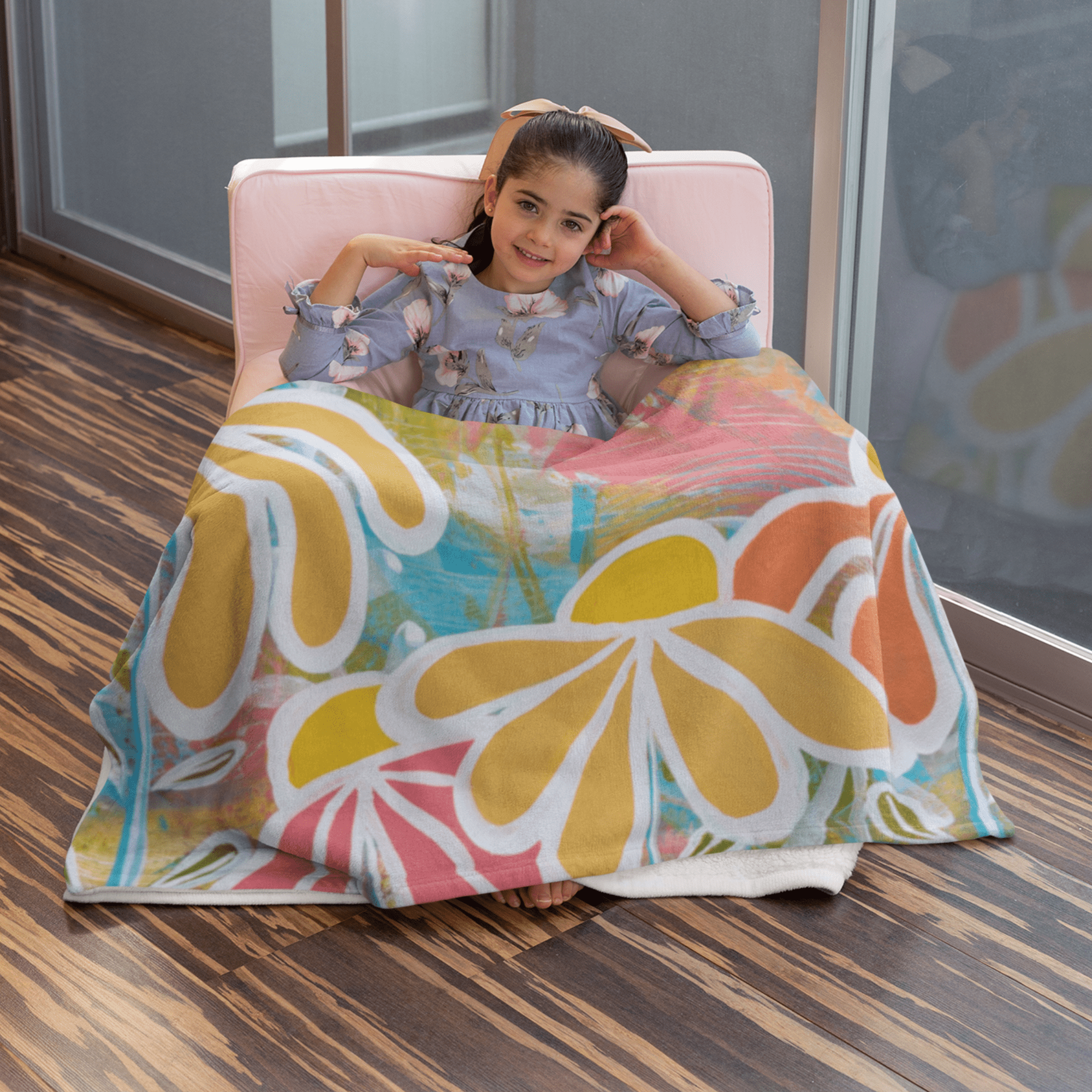 Teal Petals Throw Blanket - Vicki Maree Creative